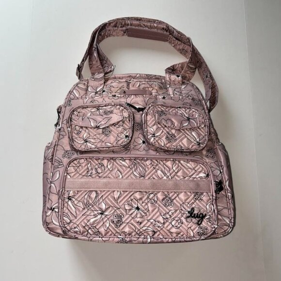 Lug Puddle Jumper LE Convertible Tote Bag Sketch Floral Blush Work/Gym/Travel - Picture 6 of 15